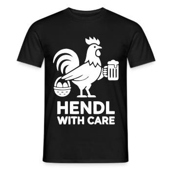 Expression de la bière au poulet Hendl - T-shirt homme - noir - Devant - AI Model Male 178 light (178cm)