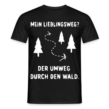 Waldweg Umweg Illustration - Männer T-Shirt - Schwarz - Vorne - AI Model Male 178 light (178cm)