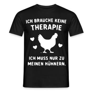 Hühnerthema: Therapie-frei - Männer T-Shirt - Schwarz - Vorne - AI Model Male 178 light (178cm)