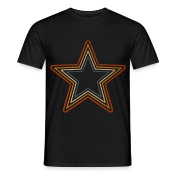Retro Stern Vintage Star 70er Jahre Stern Design - Männer T-Shirt - Schwarz - Vorne - AI Model Male 178 light (178cm)
