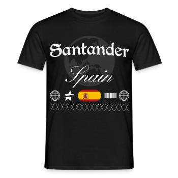 Souvenir de voyage streetwear de Santander Espagne - T-shirt homme - noir - Devant - AI Model Male 178 light (178cm)