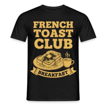 Breakfast French Toast Club Breakfast Funny Brunch - Men's T-Shirt - black - Front - AI Model Male 178 light (178cm)