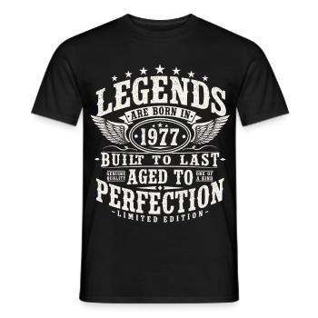 1977 Anniversaire vintage Born Legends - T-shirt homme - noir - Devant - AI Model Male 178 light (178cm)