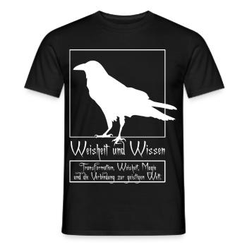 Raven Rabe Wissen und Weisheit Silhouette - Männer T-Shirt - Schwarz - Vorne - AI Model Male 178 light (178cm)