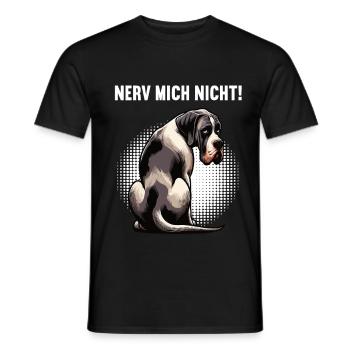 Nerv Mich Nicht Deutsche Dogge Doggen Doggenhalter - Männer T-Shirt - Schwarz - Vorne - AI Model Male 178 light (178cm)