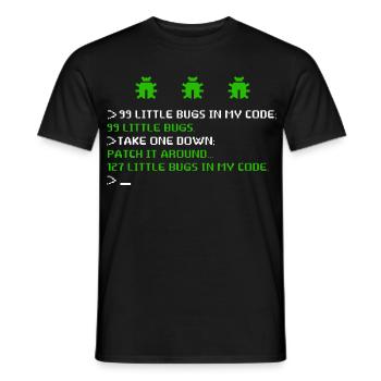 99 Little Bugs In The Code Programmer Software - Men's T-Shirt - black - Front - AI Model Male 178 light (178cm)