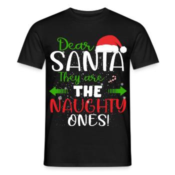 Lieber Weihnachtsmann Sie sind die Unartigen Lustiges Weihnachten - Männer T-Shirt - Schwarz - Vorne - AI Model Male 178 light (178cm)