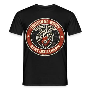 Heart Surgery Humor Heart Motorcycle Gift - Men's T-Shirt - black - Front - AI Model Male 178 light (178cm)