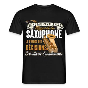 Saxophone Créatif: Décisions Spontanées - T-shirt homme - noir - Devant - AI Model Male 178 light (178cm)
