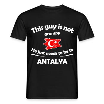 Ce type n’est pas grognon en Antalya - T-shirt homme - noir - Devant - AI Model Male 178 light (178cm)