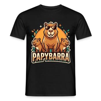 Papybarra Capybara Papa Familien Motiv - Männer T-Shirt - Schwarz - Vorne - AI Model Male 178 light (178cm)