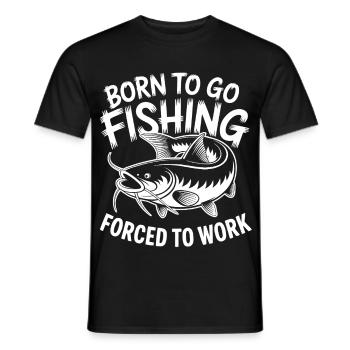 Born to Go Fishing - Männer T-Shirt - Schwarz - Vorne - AI Model Male 178 light (178cm)