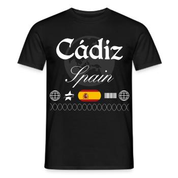 Cádiz Spanien Streetwear Reise Souvenir - Männer T-Shirt - Schwarz - Vorne - AI Model Male 178 light (178cm)