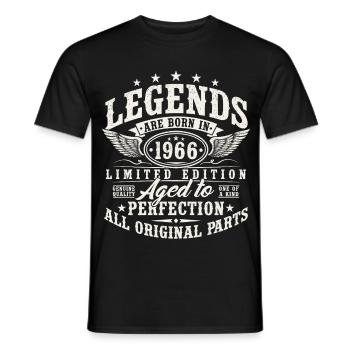 Anniversaire vintage Born Legends 1966 - T-shirt homme - noir - Devant - AI Model Male 178 light (178cm)
