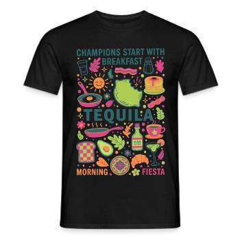 Frühstücks-Champions Start Frühstück-Tequila-Brunch - Männer T-Shirt - Schwarz - Vorne - AI Model Male 178 light (178cm)