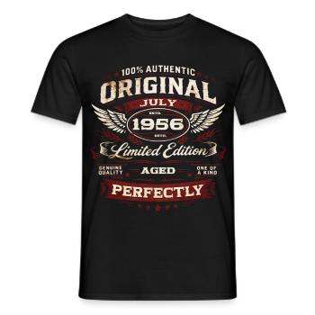 70th Birthday Gift Original July 1956 - Men's T-Shirt - black - Front - AI Model Male 178 light (178cm)
