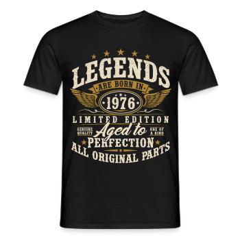 1976 Vintage Born Legends Vintage Birthday - Men's T-Shirt - black - Front - AI Model Male 178 light (178cm)