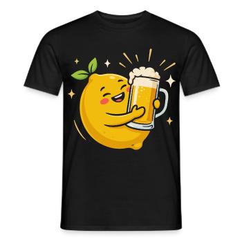 Bière Radler Citron drôle avec chope de bière - T-shirt homme - noir - Devant - AI Model Male 178 light (178cm)