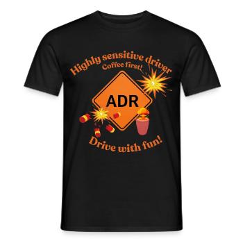 Hochsensibler Fahrer – ADR-Humor - Männer T-Shirt - Schwarz - Vorne - AI Model Male 178 light (178cm)