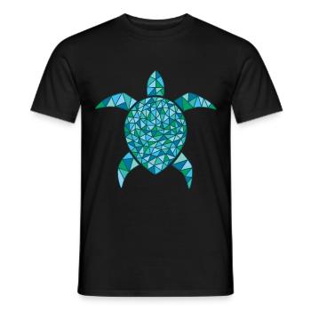 Blue Mosaic Turtle - Men's T-Shirt - black - Front - AI Model Male 178 light (178cm)