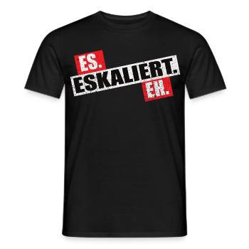 Es Eskaliert Eh - Männer T-Shirt - Schwarz - Vorne - AI Model Male 178 light (178cm)