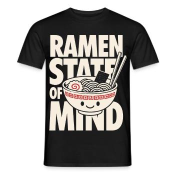 Motif de l’état d’esprit de la ramen Kawaii - T-shirt homme - noir - Devant - AI Model Male 178 light (178cm)