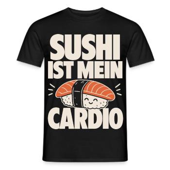 Sushi Is My Cardio Kawaii - Men's T-Shirt - black - Front - AI Model Male 178 light (178cm)