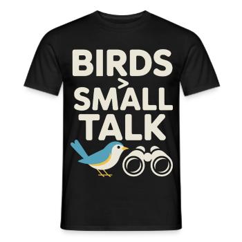 Bird talks: A little chat - Men's T-Shirt - black - Front - AI Model Male 178 light (178cm)