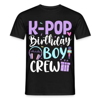 K Pop Équipe des Garçons d’Anniversaire - T-shirt homme - noir - Devant - AI Model Male 178 light (178cm)