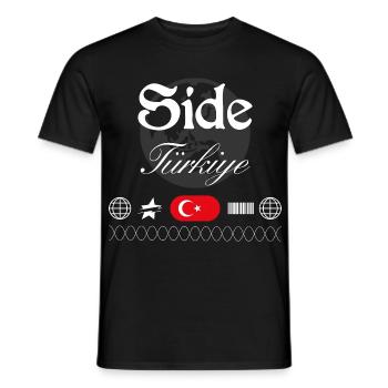 Side Türkei Streetwear Reise Souvenir - Männer T-Shirt - Schwarz - Vorne - AI Model Male 178 light (178cm)