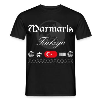 Marmaris Türkei Streetwear Reise Souvenir - Männer T-Shirt - Schwarz - Vorne - AI Model Male 178 light (178cm)