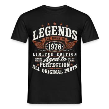 50. Geburtstag  50 Jahre Geschenk 1976 geboren - Männer T-Shirt - Schwarz - Vorne - AI Model Male 178 light (178cm)