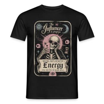 Mikro-Influencer-Energieskelettkarte - Männer T-Shirt - Schwarz - Vorne - AI Model Male 178 light (178cm)