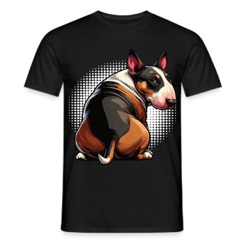Bull Terrier miniature Bully Bull Terrier Propriétaire - T-shirt homme - noir - Devant - AI Model Male 178 light (178cm)