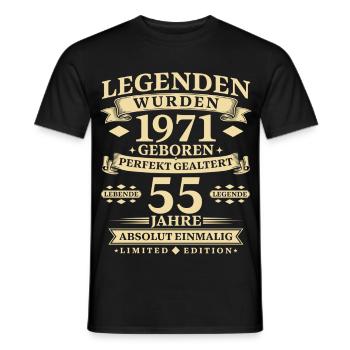 Legenden wurden 1971 geboren 55 Jahre - Männer T-Shirt - Schwarz - Vorne - AI Model Male 178 light (178cm)