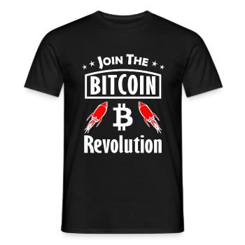 La révolution Bitcoin Rockets - T-shirt homme - noir - Devant - AI Model Male 178 light (178cm)