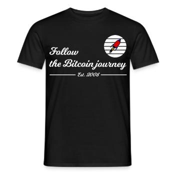 Bitcoin-Reise folgen - Männer T-Shirt - Schwarz - Vorne - AI Model Male 178 light (178cm)