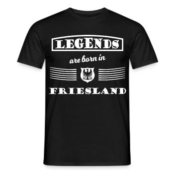 Legenden Friesland Born - Männer T-Shirt - Schwarz - Vorne - AI Model Male 178 light (178cm)
