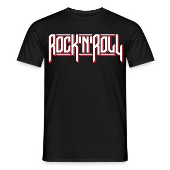 Logo de typographie personnalisée Rock’N’Roll - T-shirt homme - noir - Devant - AI Model Male 178 light (178cm)