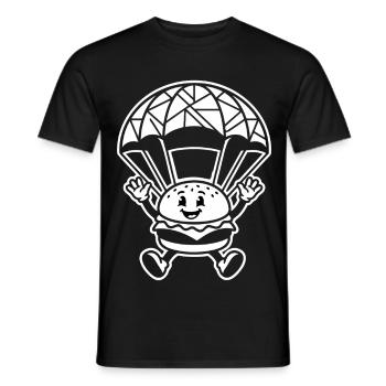 Parachute Burger Skydiving Funny - Men's T-Shirt - black - Front - AI Model Male 178 light (178cm)