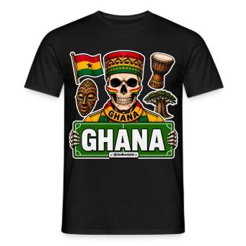 SkullCostume World Edition: Ghana - Men's T-Shirt - black - Front - AI Model Male 178 light (178cm)