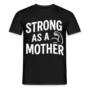 Forte comme une mère – Maman puissante avec des biceps - T-shirt homme - noir - Devant - AI Model Male 178 light (178cm)