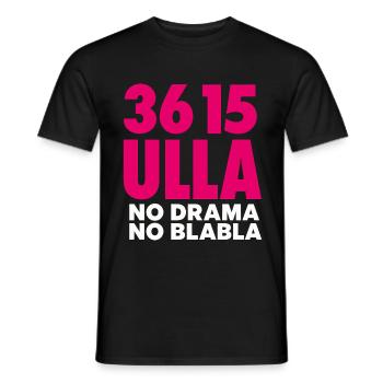 3615 ULLA No Drama No Blabla Humour Année 80 - T-shirt homme - noir - Devant - AI Model Male 178 light (178cm)