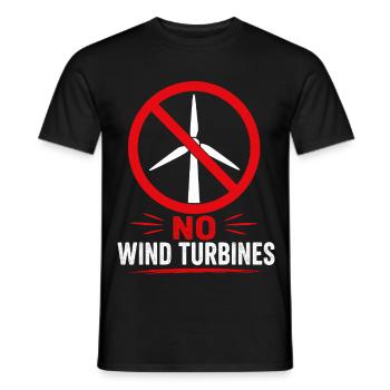 Resistance to wind turbines for farmers - Men's T-Shirt - black - Front - AI Model Male 178 light (178cm)