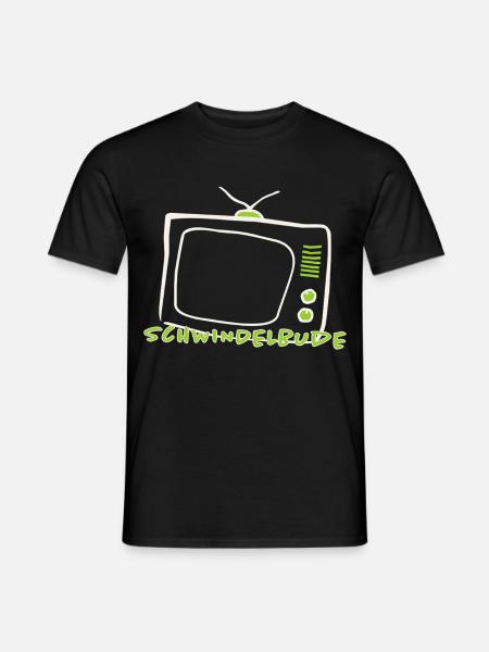 Medienkritik Shirt – Schwindelbude Retro Fernseher - Männer T-Shirt - Schwarz