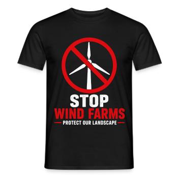 Stopp Windparks Landschaft schützen - Männer T-Shirt - Schwarz - Vorne - AI Model Male 178 light (178cm)