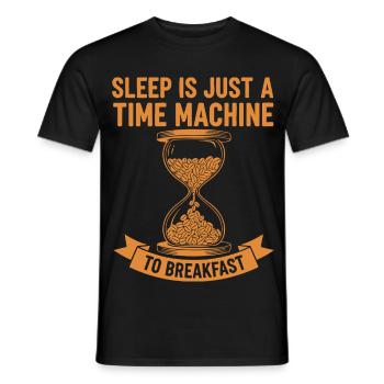 Breakfast Sleep Is A Time Machine To Breakfast - Men's T-Shirt - black - Front - AI Model Male 178 light (178cm)