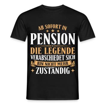Pension Legende verabschiedet sich - Pensionierung - Männer T-Shirt - Schwarz - Vorne - AI Model Male 178 light (178cm)