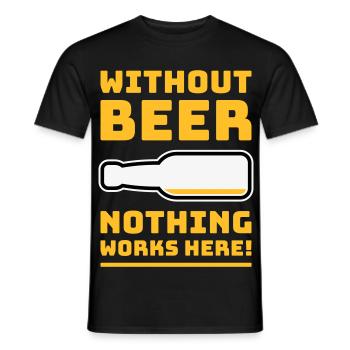 Sans bière, rien ne marche ici ! (BÛT UN DE PIS 3C) - T-shirt homme - noir - Devant - AI Model Male 178 light (178cm)
