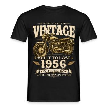 Cadeau pour 70e anniversaire Biker Vintage 1956 - T-shirt homme - noir - Devant - AI Model Male 178 light (178cm)